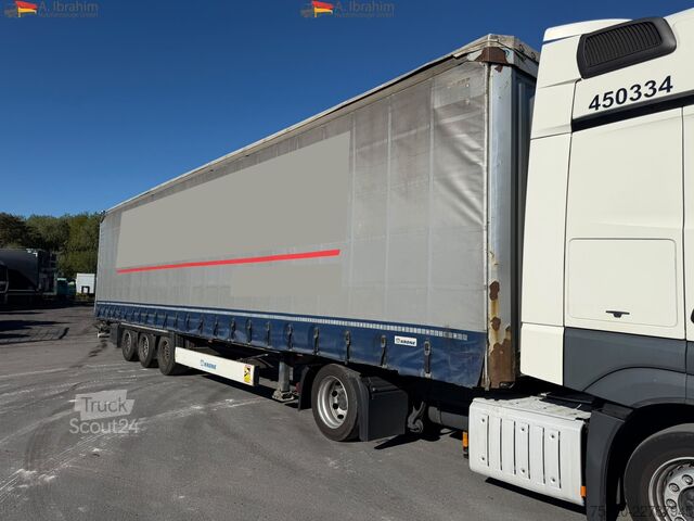 Open oplegger met zeil Krone SD Megatrailer Hubdach SAF Achsen Liftachse