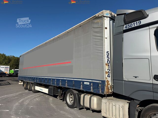 Otvorený náves s plachtou Krone SD Megatrailer Hubdach SAF Achsen Liftachse